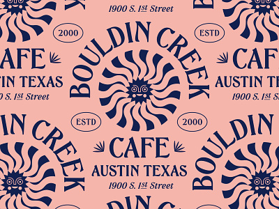 Bouldin Creek Cafe austin badge branding cafe eating illustration lettering lockup logo modern restaurant sun texas tshirt type typography