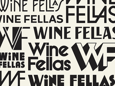 Wine Fellas art deco beverage branding illustration lettering logo monogram typography wine