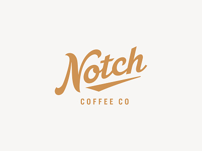 Notch Coffee Co. beverage branding coffee coffee company drink illustration lockup logo logotype script script lettering typography