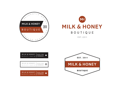 Milk & Honey Boutique 60s badge boutique branding crest lockup logo retro shield tag texas typography