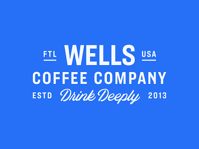 Wells Coffee branding coffee drink florida identity illustration lockup logo script typography