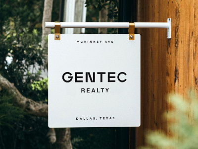 Gentec Realty badge branding dallas identity illustration logo modern realty sign texas typography