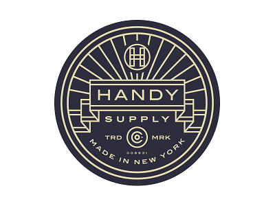 Handy Supply Co. Badge badge banner branding crest font layout logo monogram new york ribbon typography vintage