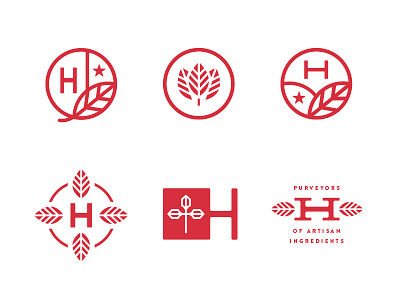 Hatchery Secondary Logos badge branding food h hatchery icon illustration leaf logo nature organic typography