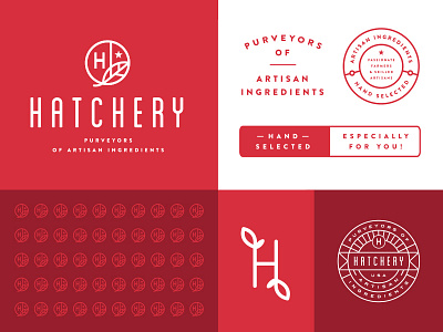 Hatchery Branding System badge branding crest food icon illustration leaf lockup logo monogram pattern typography