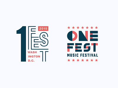 One Fest Logos america branding festival lockup logo music number one patriotic star typography washington
