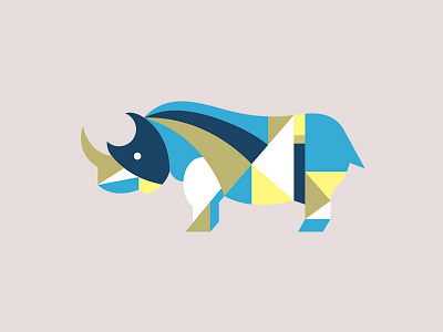 Rhino africa animal branding color geometric illustration logo mammal pattern rhino shapes vintage