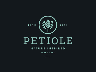 Petiole badge branding crest food leaf lockup logo nature organic serif stem typography