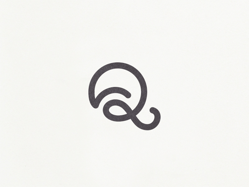 Q icon mark custom type typography font ligature motion monogram branding logo letter q