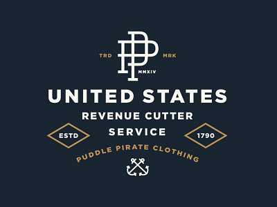 U.S. Revenue Cutter Service anchor apparel branding lockup logo monogram nautical sea shirt typography usa vintage