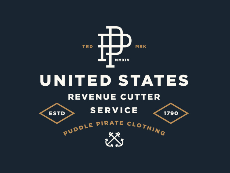 U.S. Revenue Cutter Service apparel vintage sea monogram usa nautical anchor lockup typography branding logo shirt