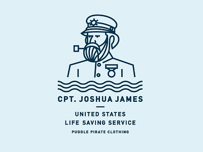 Puddle Pirate Clothing aparel captain clothing face illustration logo monoline nautical ocean sailor sea typography