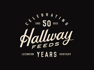Hallway Feeds badge branding horse kentucky lockup logo racing script typography vintage