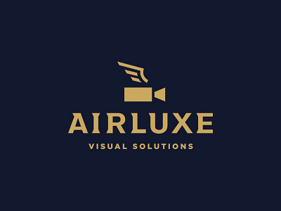 Airluxe Logo branding camera custom type elegant icon lockup logo symbol typography video wing