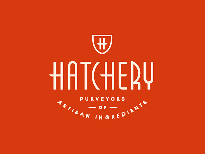Hatchery badge branding crest food lockup logo mark retro shield typography vintage