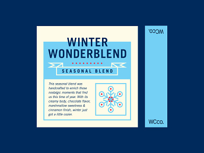 Winter Wonderblend Label badge banner branding christmas coffee illustration label lockup logo packaging snowflake typography