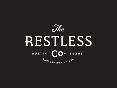 The Restless Co. austin branding lockup logo photography script texas typography