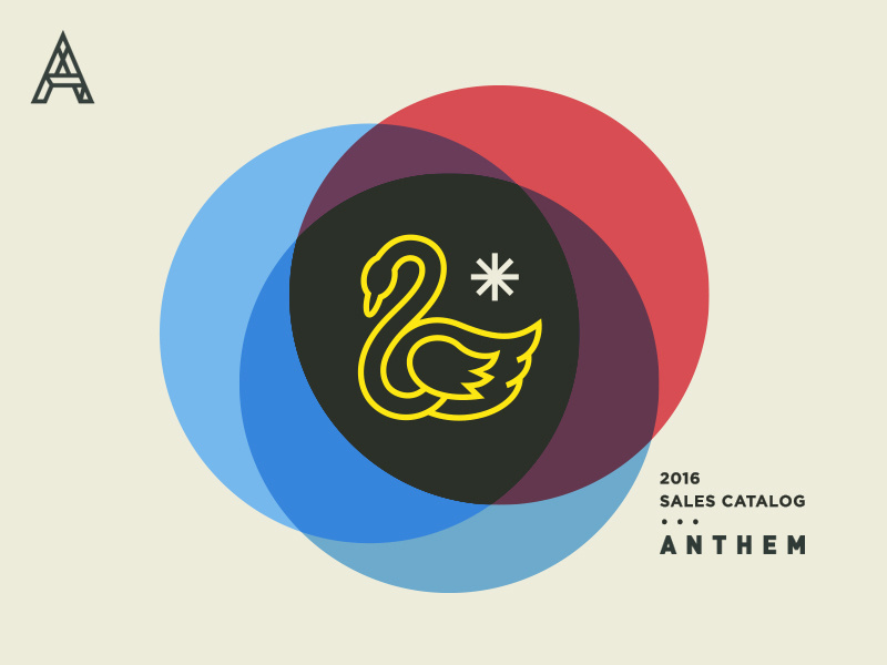 Anthem Cover No. I logo modern vintage overlay bird swan branding typography illustration cover