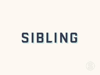 Sibling badge branding custom type identity logo logotype modern monogram s shadow typography