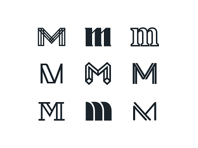 M branding icon letter logo logotype m mark modern monogram outline symbol typography