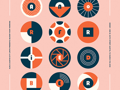 Eleanor Friedberger austin badge circle event illustration music musician pattern poster print sxsw typography
