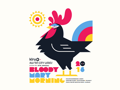 Bloody Mary Morning SXSW apparel austin branding event illustration lockup modern rooster shirt sxsw typography vintage