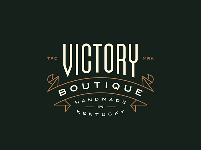 Victory Boutique banner flourish high end horse identity kentucky lockup logo racing shop southern typography