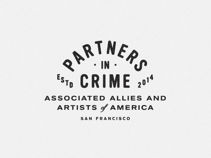 Partners In Crime II crest logotype identity agency vintage badge branding america typography san francisco lockup logo