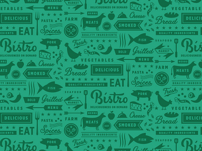 Bistro animal branding eat farm food fresh illustration logo packaging pattern script typography