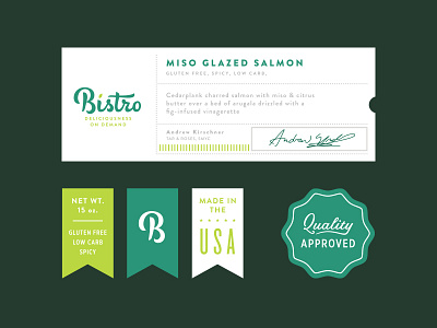 Bistro II badge branding food identity label logo packaging restaurant script seal sticker typography