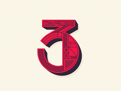 3 3 3d austin block illustration lettering line logo number pattern shape typography