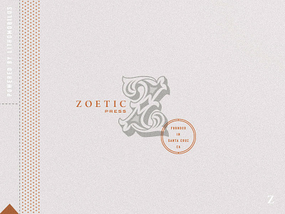 Zoetic Press badge book branding crest lettering logo monogram overlay pattern press print typography