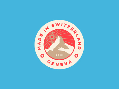 Swiss Made badge crest europe geneva illustration mountain outdoors stamp swiss switzerland travel typography