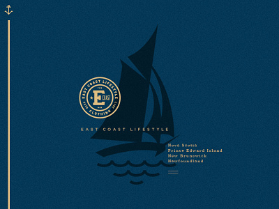 East Coast Lifestyle badge boat branding crest illustration lockup logo monogram ocean sea ship typography