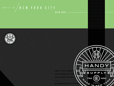 Handy Supply badge banner branding business elk illustration lockup logo modern new york seal typography