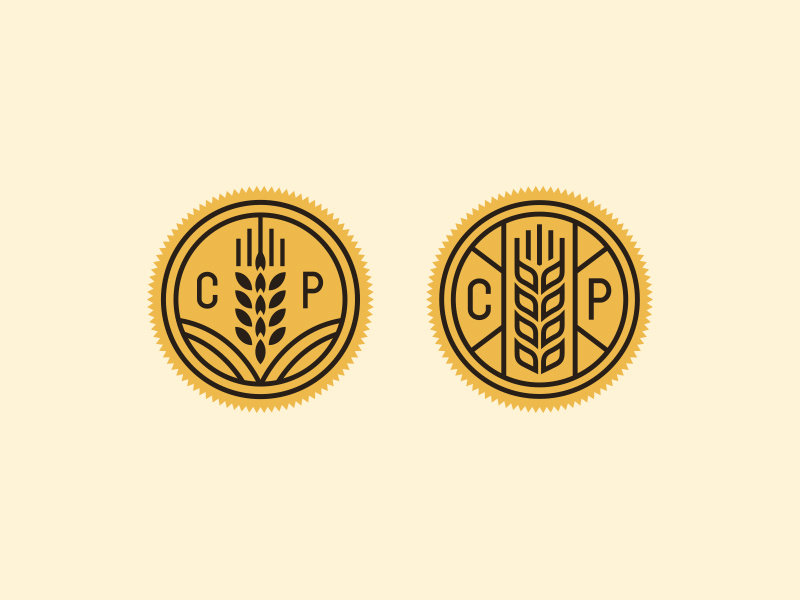 Wheat Badges illustration typography farm grain food branding monogram restaurant icon wheat badge logo