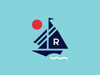 Sailing Mark boat branding illustration logo modern ocean sail ship water