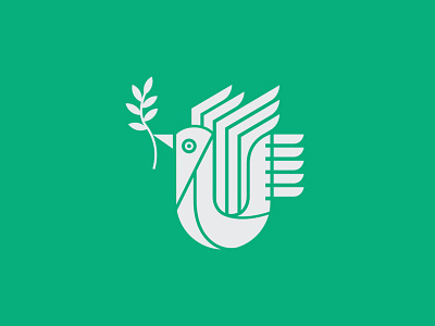Peace animal bird icon identity illustration issue leaf line logo peace wings world