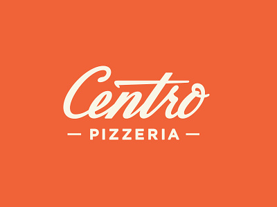 Centro branding food identity logo logotype modern pizza restaurant script typography vintage