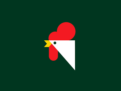 Rooster animal bird farm food geometric head illustration logo modern rooster shapes