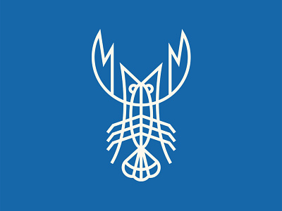 Blue Lobster animal claw crustacean food identity illustration line lobster logo monoline ocean sea