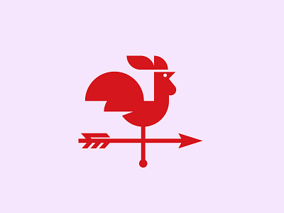 Weather Vane animal arrow bird branding farm geometric icon illustration line logo mark rooster