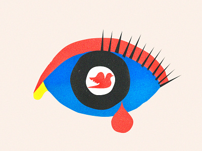 War & Peace art bird dove editorial eye illustration modern peace tear texture vision war