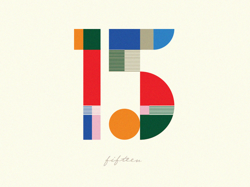 15 card mid century geometric vintage typography illustration modern anniversary number
