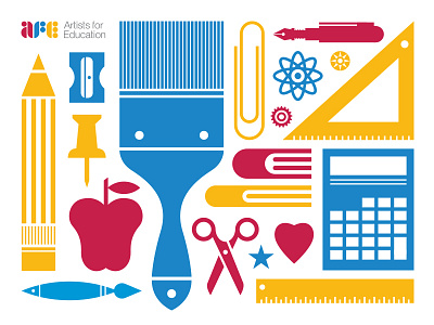 Artists for Education apple art education icon illustration learning paint school teaching tools typography