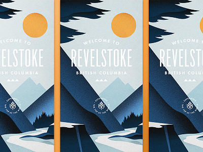 Revelstoke BC II badge branding canada illustration logo mountains nature outdoors poster ski snowflake typography