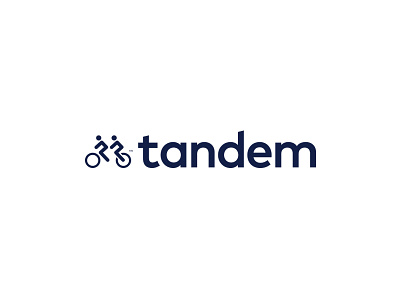 Tandem bike branding business california cycle logo logotype mark modern people tandem typography
