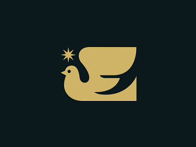 Dove animal bird card christmas dove holidays icon illustration logo modern peace star