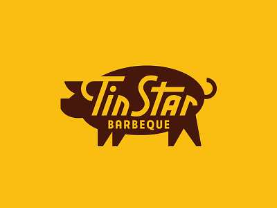 Tin Star BBQ bbq branding food georgia illustration logo pig restaurant sign south typography