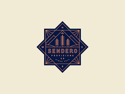 Sendero Provisions Co II badge clothing illustration lockup logo nature outdoors tree typography
